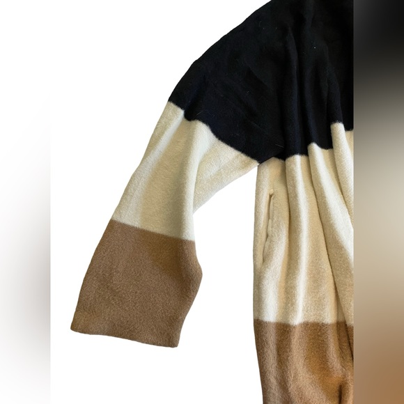 Gilli Color Block Open Cardigan - Black Tan White - Size 3X - Picture 2 of 3